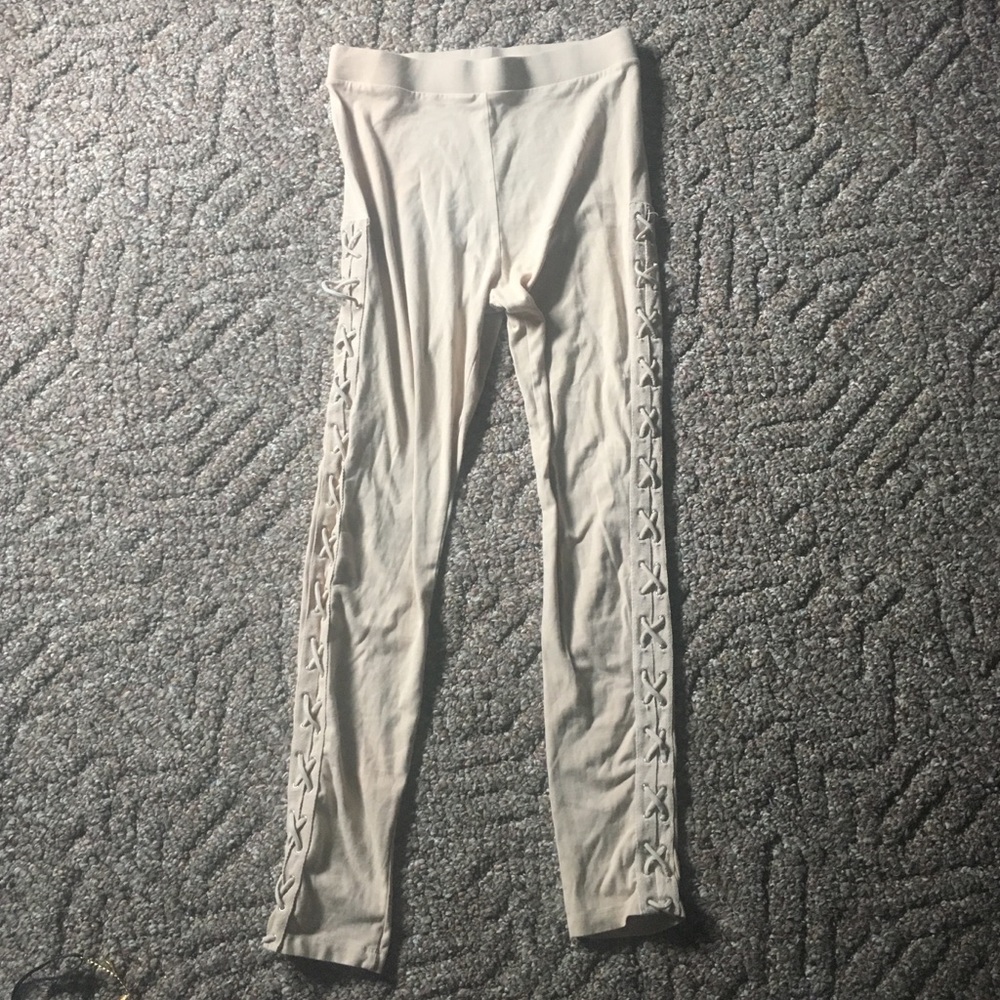 thin pants with stitches on sides